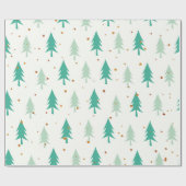 Schattigee groene bomen cadeaupapier (Vlak)