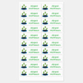 Schattigee groene bonen trampoline cartoon geperso labels (Vel)