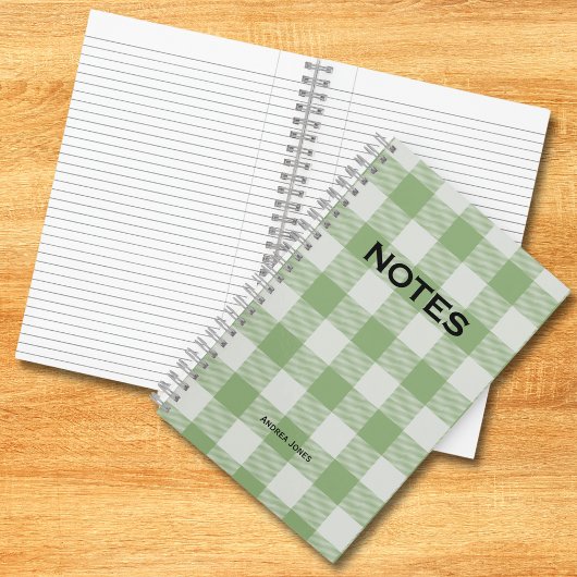 Schattigee Groene Buffel Controleer Monogram Naam Notitieboek