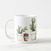 Schattigee groene cactus in potten koffiemok (Links)