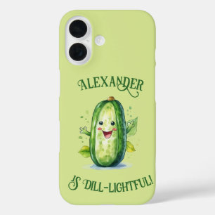 Schattigee groene Cartoon augurk iPhone 16 Hoesje