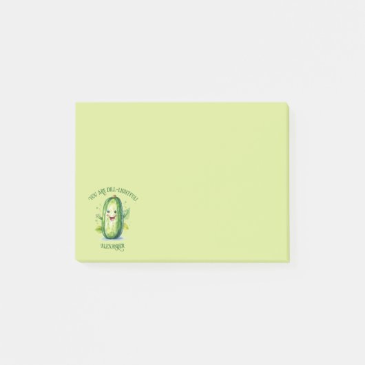 Schattigee groene Cartoon augurk Post-it® Notes (Voorkant)