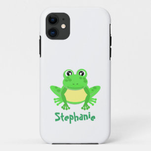 Schattigee Groene Cartoon Kikker Kawaii iPhone / i 11 Hoesje