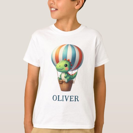 Schattigee groene Dino neemt vlucht in een heteluc T-shirt (Voorkant)