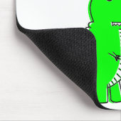 Schattigee groene dinosaurus aangepaste tekst muismat (Hoek)