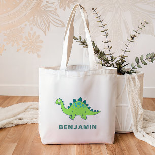 Schattigee Groene Dinosaurus Kinder Tote Bag