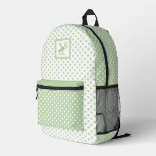 Schattigee Groene en Witte Polka Dots Bedrukte Rugzak