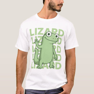 Schattigee Groene Gecko Reptile Graphic T-shirt vo