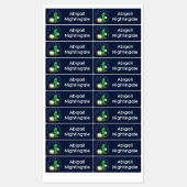 Schattigee groene gloeiworm cartoon gepersonalisee labels (Vel)