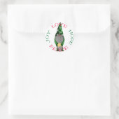 Schattigee Groene Kerstmis Gnome met Ster Ronde Sticker (Tas)