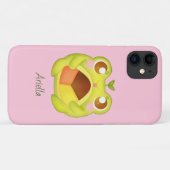 Schattigee Groene Kikker Holding Mexicaans Polvoro Case-Mate iPhone Case (Achterkant (horizontaal))