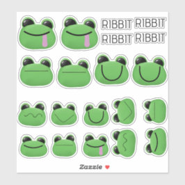 Schattigee Groene Kikker Sticker Set