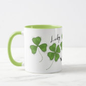 Schattigee groene klavertjevier gepersonaliseerd mok (Links)