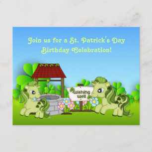 Schattigee groene pony's St Patrick's Day Horse Ve Kaart