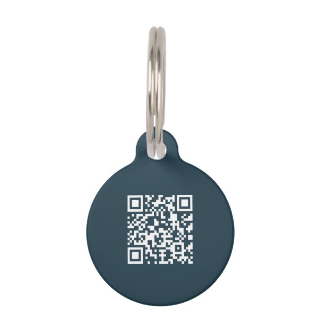 Schattigee groene Qr code stijlvol modern Huisdierpenning (Voorkant)