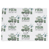 Schattigee Groene Recycling Truck Kinder Naam Age  Groot Cadeauzakje (Voorkant)