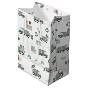 Schattigee groene Recycling Truck Kinder Voertuige Medium Cadeauzakje