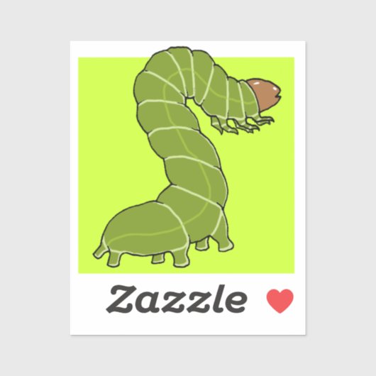 Schattigee groene rups Sticker (Vel)