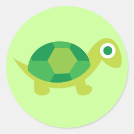 Schattigee Groene Schildpad Ronde Stickers voor Ki