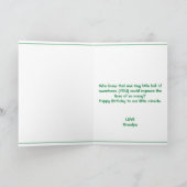 Schattigee Groene T-Rex Dinosaurus Kleinzoon 1e Ve Kaart (Binnen)