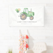 Schattigee groene tractorverjaardag spandoek (Insitu)