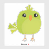 Schattigee groene vogel sticker (Vel)