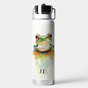 Schattigee Groene Waterverf Boomkikker, custom Waterfles