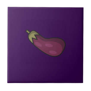 Schattigee groenten patroon aubergine paarse tegeltje