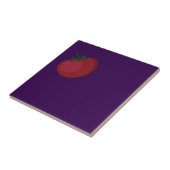 Schattigee groentepatroon tomaat paarse tegeltje (Zijkant)