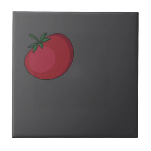Schattigee groentepatroon tomatengrijs tegeltje
