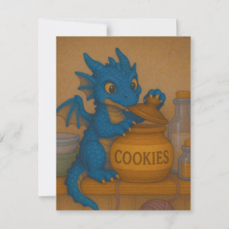 Schattigee grootoogbaby blauw storm drakenkoekjes notitiekaartje