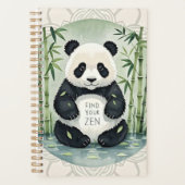Schattigee Grote Chubby panda zittend in een lotus Planner (Voorkant)