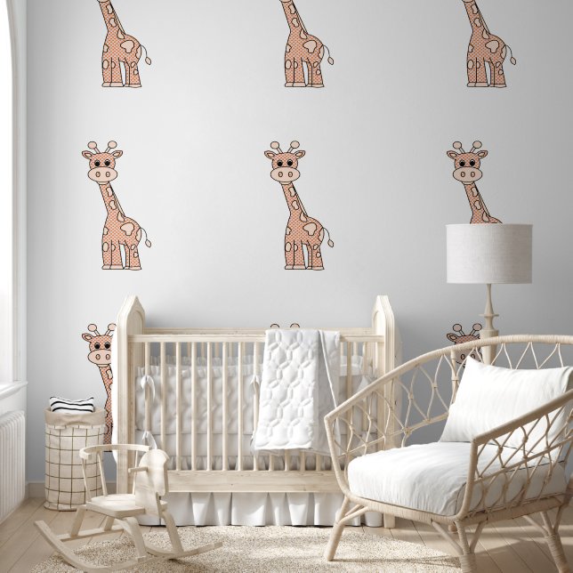 Schattigee Grote Giraffe Baby kwekerij Kinderen Behang (Kinderen)
