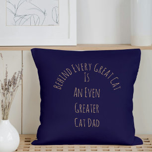 Schattigee Grote Kat Pap Quote Gift Navy Blue Sjab Kussen