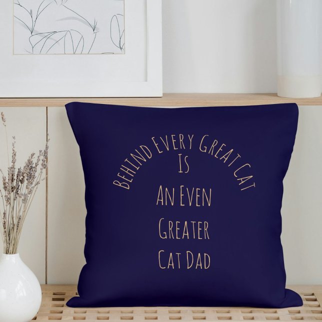 Schattigee Grote Kat Pap Quote Gift Navy Blue Sjab Kussen (Creator heeft geüpload)