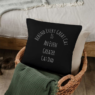 Schattigee Grote Kat Papa Quote Gift Witte Zwarte Kussen