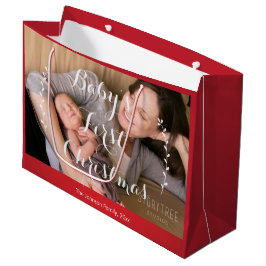 Schattigee grote rode baby's eerste kerstcadeautas groot cadeauzakje