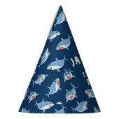 Schattigee grote witte haaien oceaan verjaardagsfe feesthoedjes (Links)