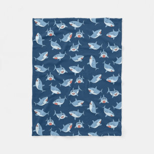 Schattigee grote witte haaien oceaanpatroon fleece deken