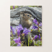 Schattigee Ground Eekhoorn en Wildflower Natuur Legpuzzel (Verticaal)