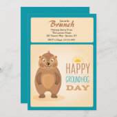 Schattigee Groundhog Day Invitation Kaart (Voorkant / Achterkant)