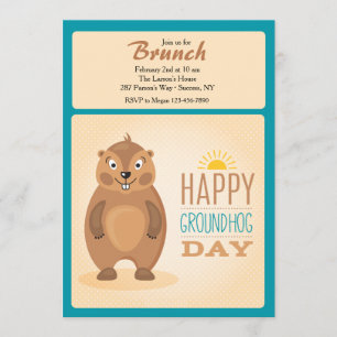 Schattigee Groundhog Day Invitation Kaart