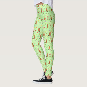 Schattigee Groundhog en Tulip Flowers Patterned Leggings