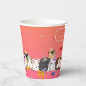 Schattigee Guinea Pig Verjaardag Party Papieren Cu Papieren Bekers (Voorkant)