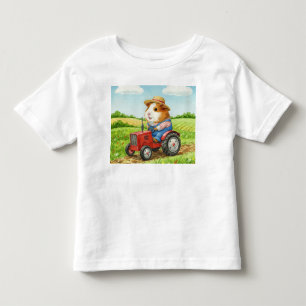 Schattigee Guinese varkenshouder op tractor in vel Kinder Shirts