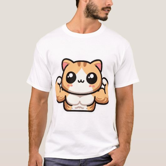 Schattigee Gym Cat T-shirt (Voorkant)