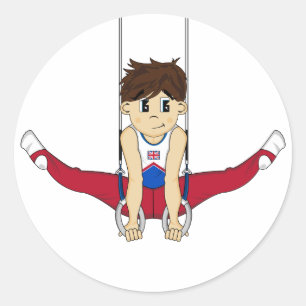 Schattigee Gymnast op Rings Sticker