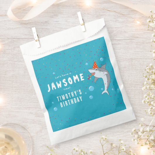 Schattigee haai in oceaan Kids Verjaardagsfeest Bedankzakje (Geknipt)