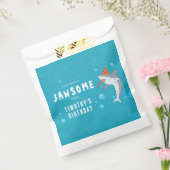 Schattigee haai in oceaan Kids Verjaardagsfeest Bedankzakje (Gezegeld)