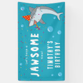 Schattigee haai in oceaan Kids Verjaardagsfeest Spandoek (Verticaal)